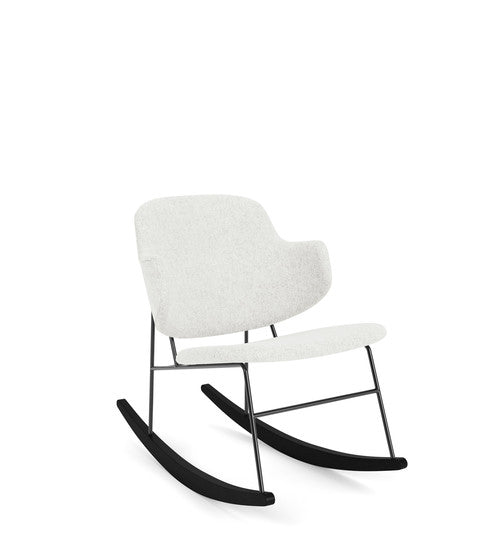 White upholstered shop rocking chair