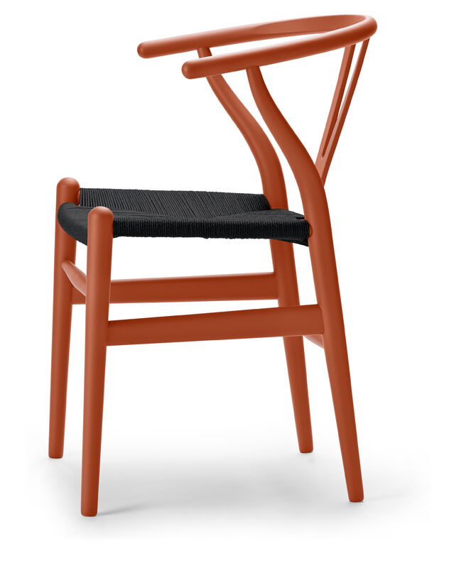 Orange wishbone on sale chair