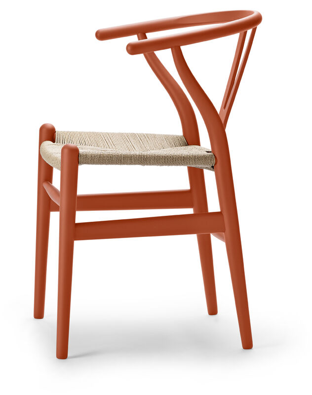 Orange wishbone chair deals