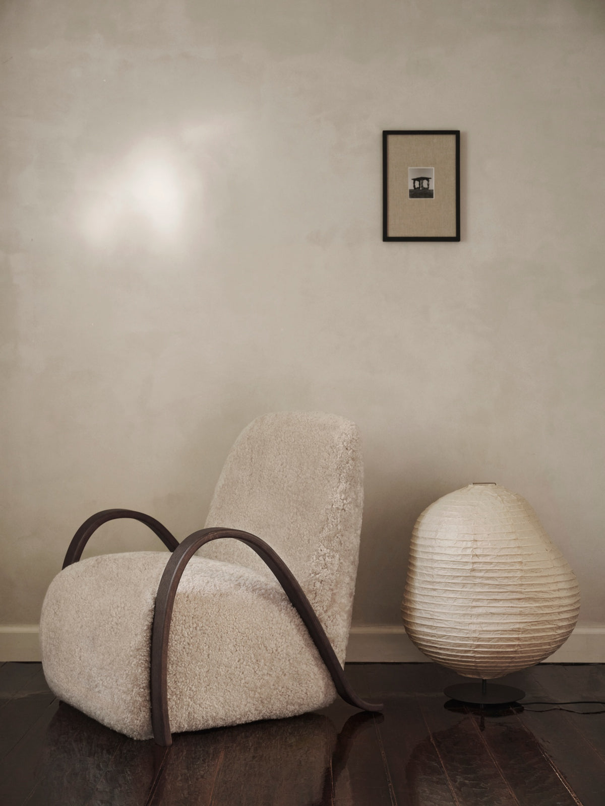 Ferm Living - Kurbis Floor Lamp - Low - Natural/Black