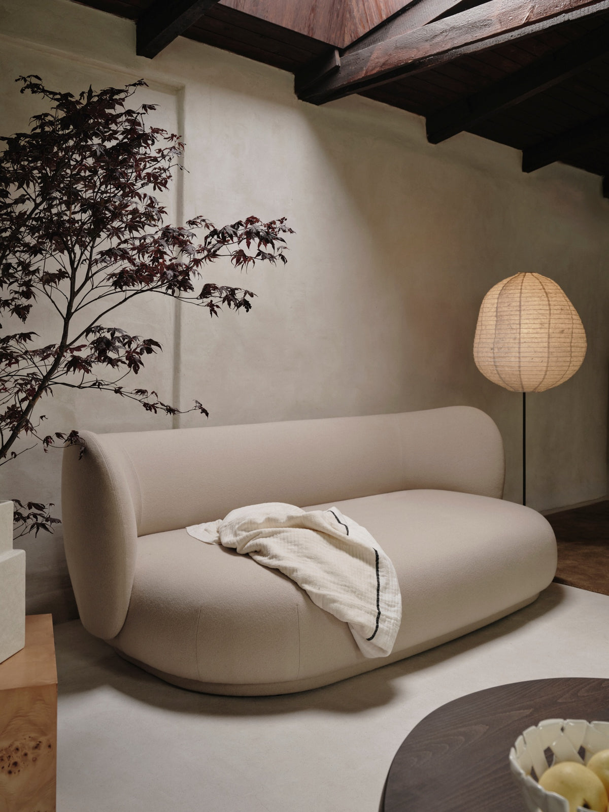 Ferm Living - Kurbis Floor Lamp - Tall - Natural/Black