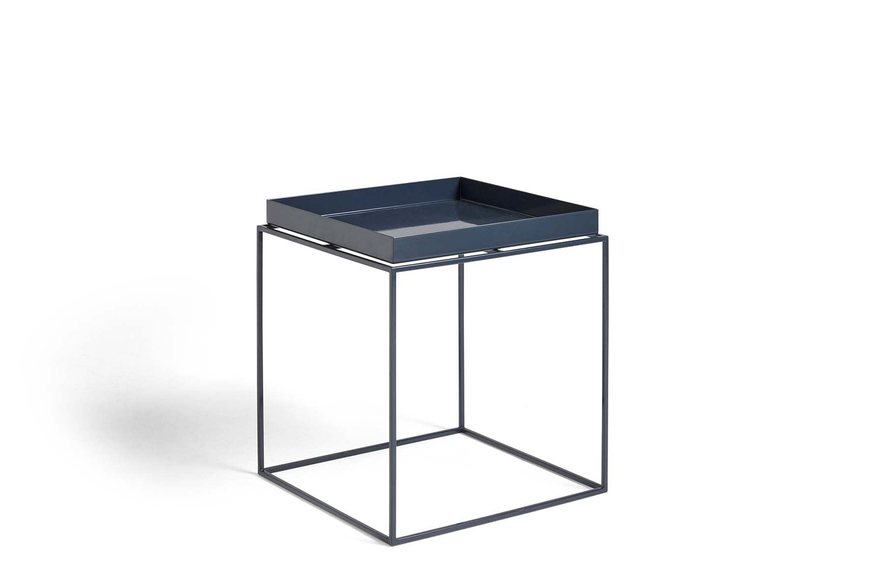 Blue shop tray table