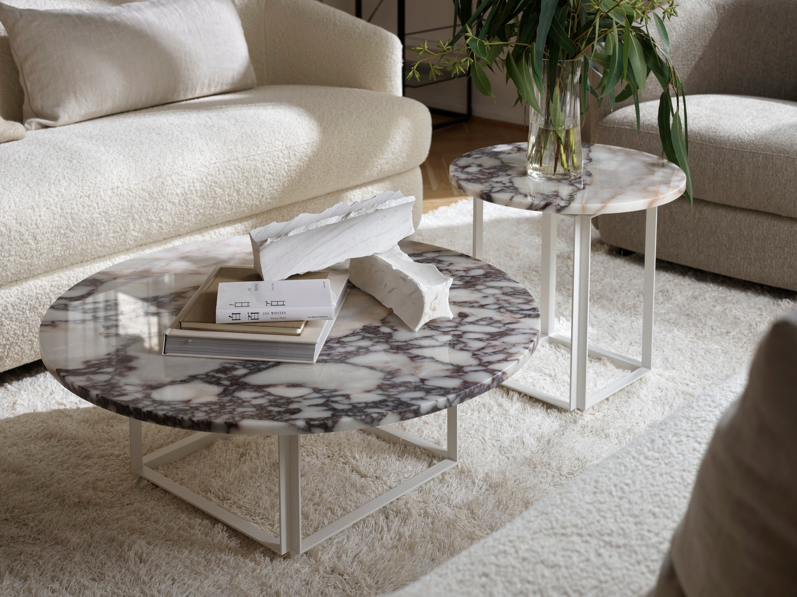 【Lrose】WTW　MARVERICKS COFFEE TABLE York Coffee Table With Marble Top And Metal Legs