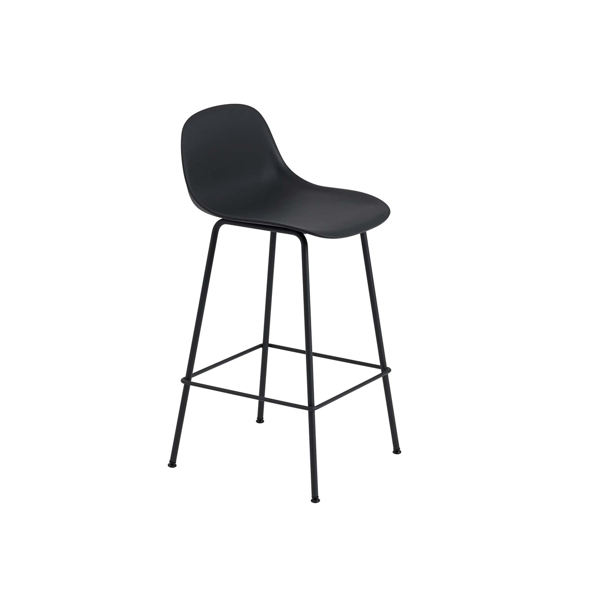 Muuto - Fiber Counter &amp; Bar Stool with Backrest - Tube Base