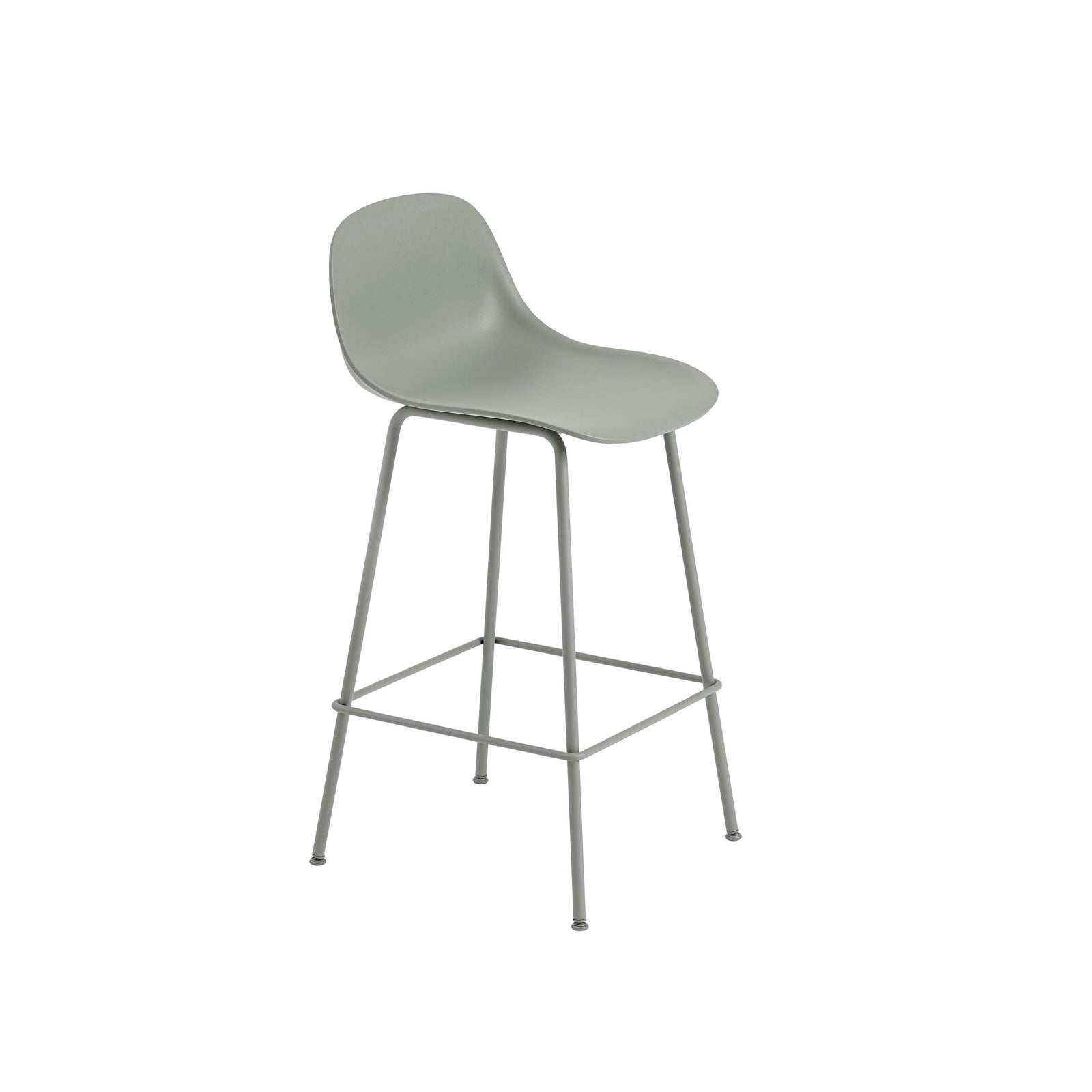 Muuto - Fiber Counter & Bar Stool with Backrest - Tube Base