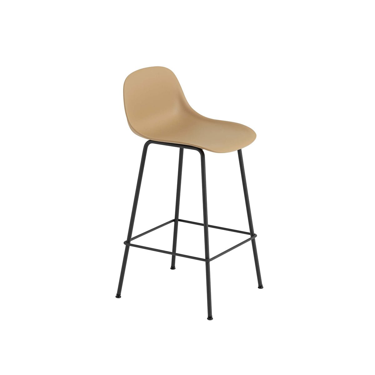 Muuto - Fiber Counter &amp; Bar Stool with Backrest - Tube Base